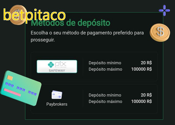 O cassino betpitacobet oferece uma grande variedade de métodos de pagamento